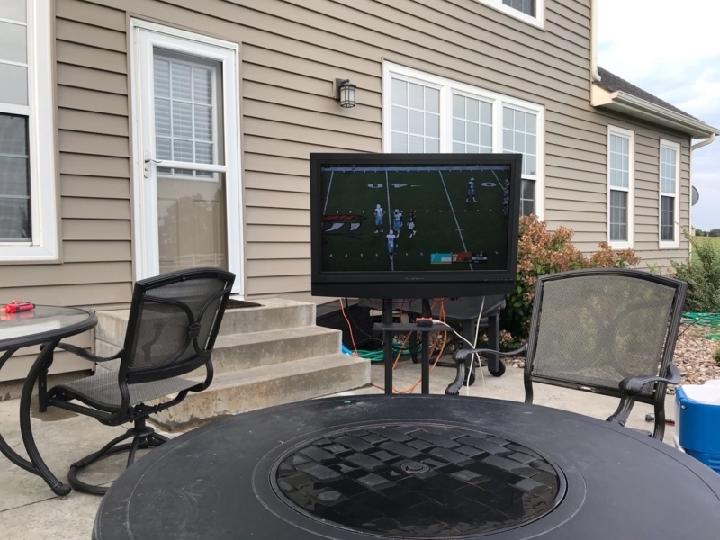 Outdoor TV Stand for Patio Fire Pit Focal Point and Media Setup