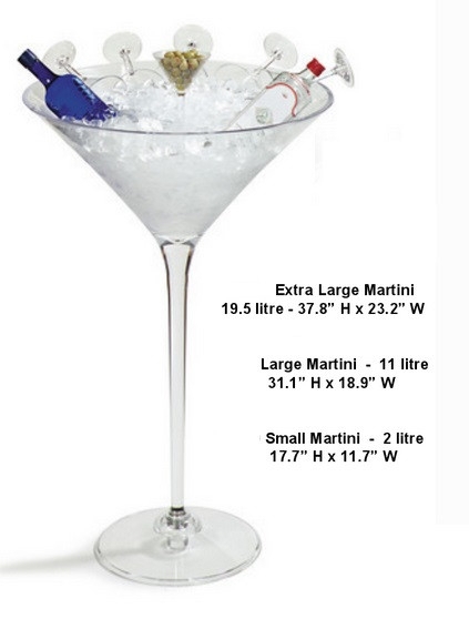 Oversized Martini Glass: Floor Standing Vessel Giant Ice Bucket Display