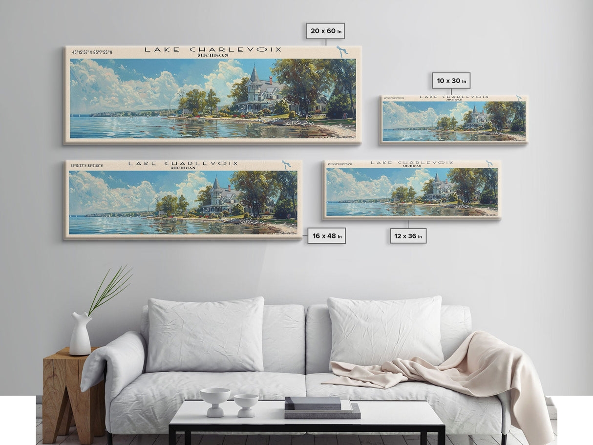 Panoramic Wall Art in Various Lake House Decor Sizes
