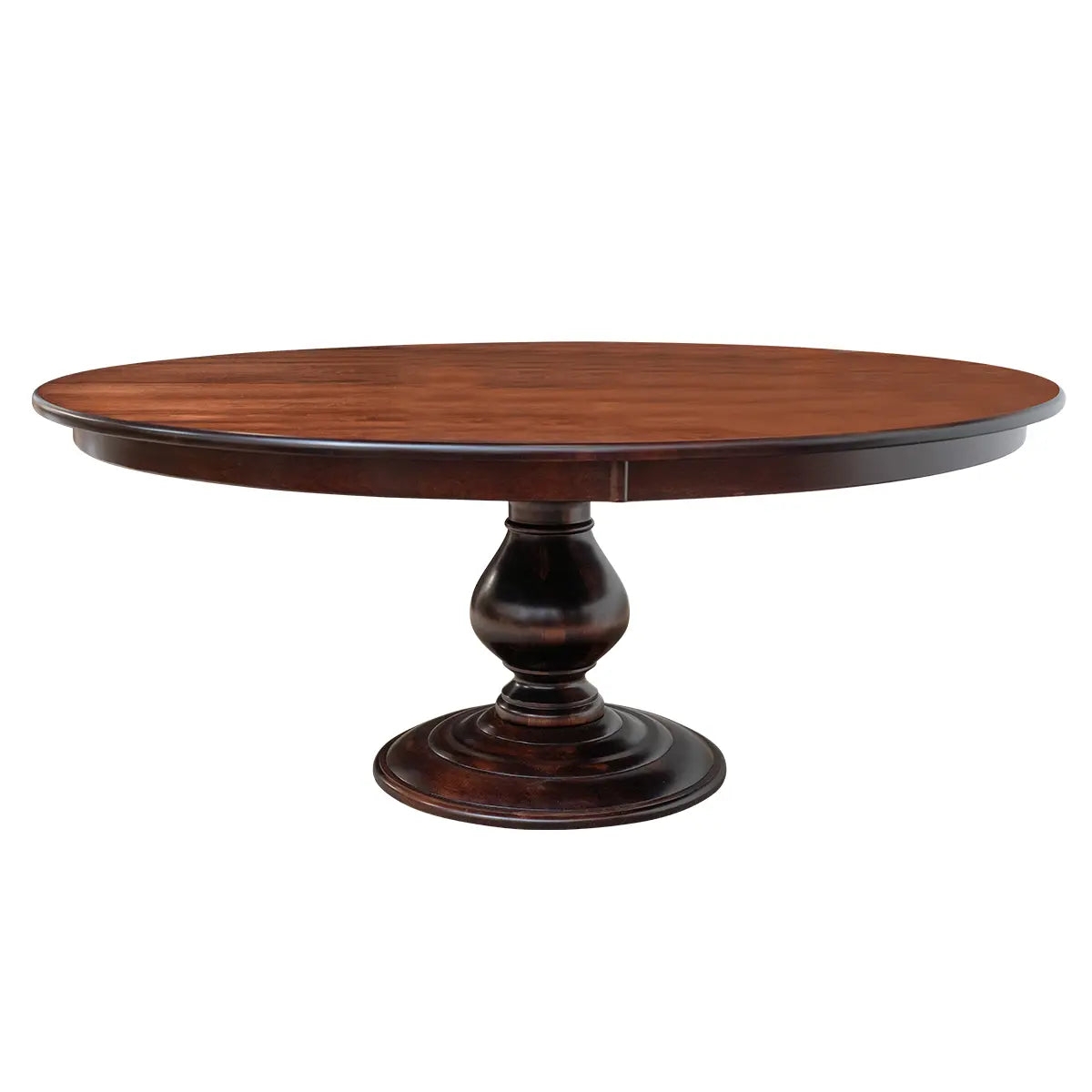 Pedestal Dining Table with Tiered Base and Espresso Wood