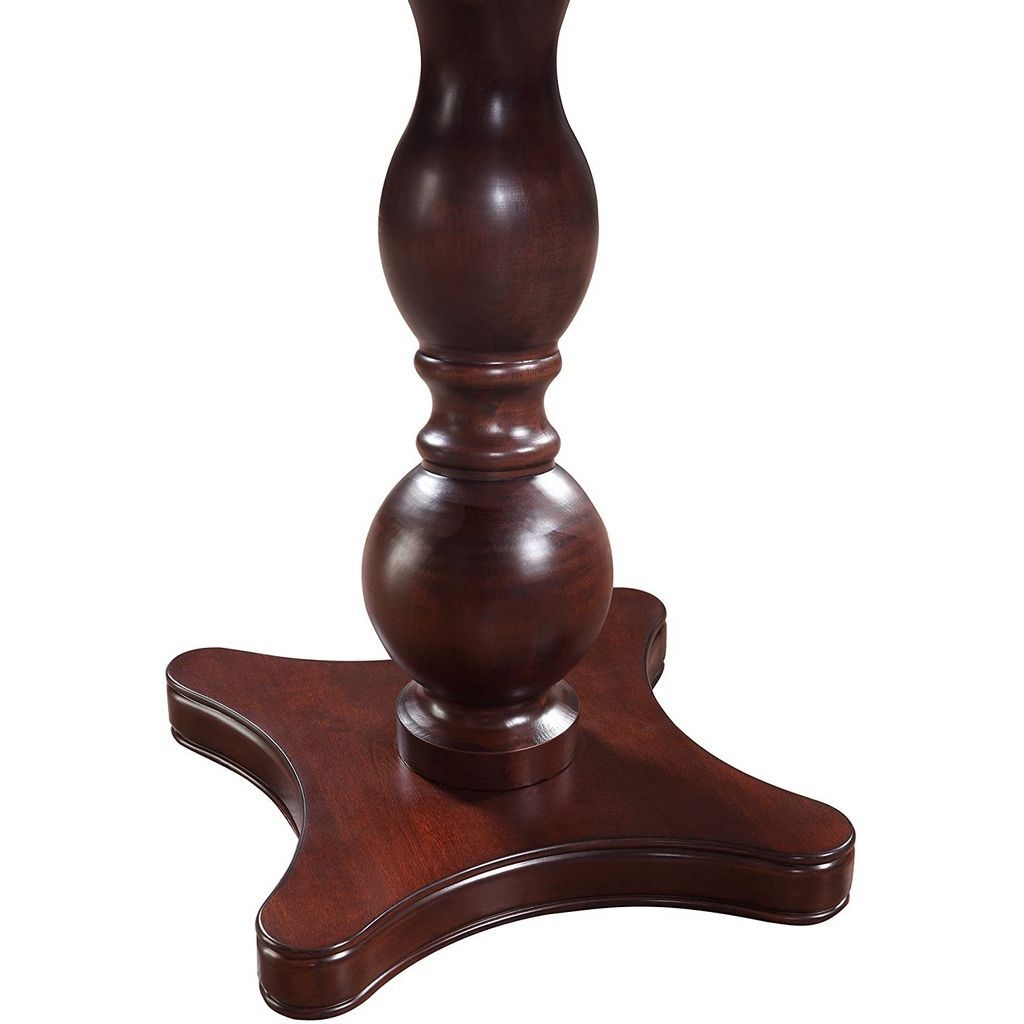 Pedestal Table with Bulbous Column and Ornate Mahogany Base