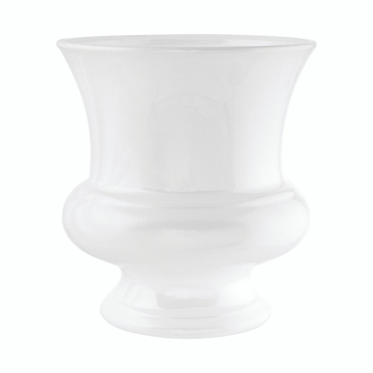 Pedestal Vase White Acrylic Flared Rim Urn Silhouette