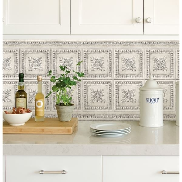 Peel And Stick Backsplash Vintage Tin Look and Easy DIY Backsplash Update