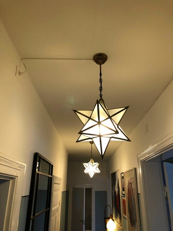 Pendant Light Moroccan Star Frosted Glass Lantern