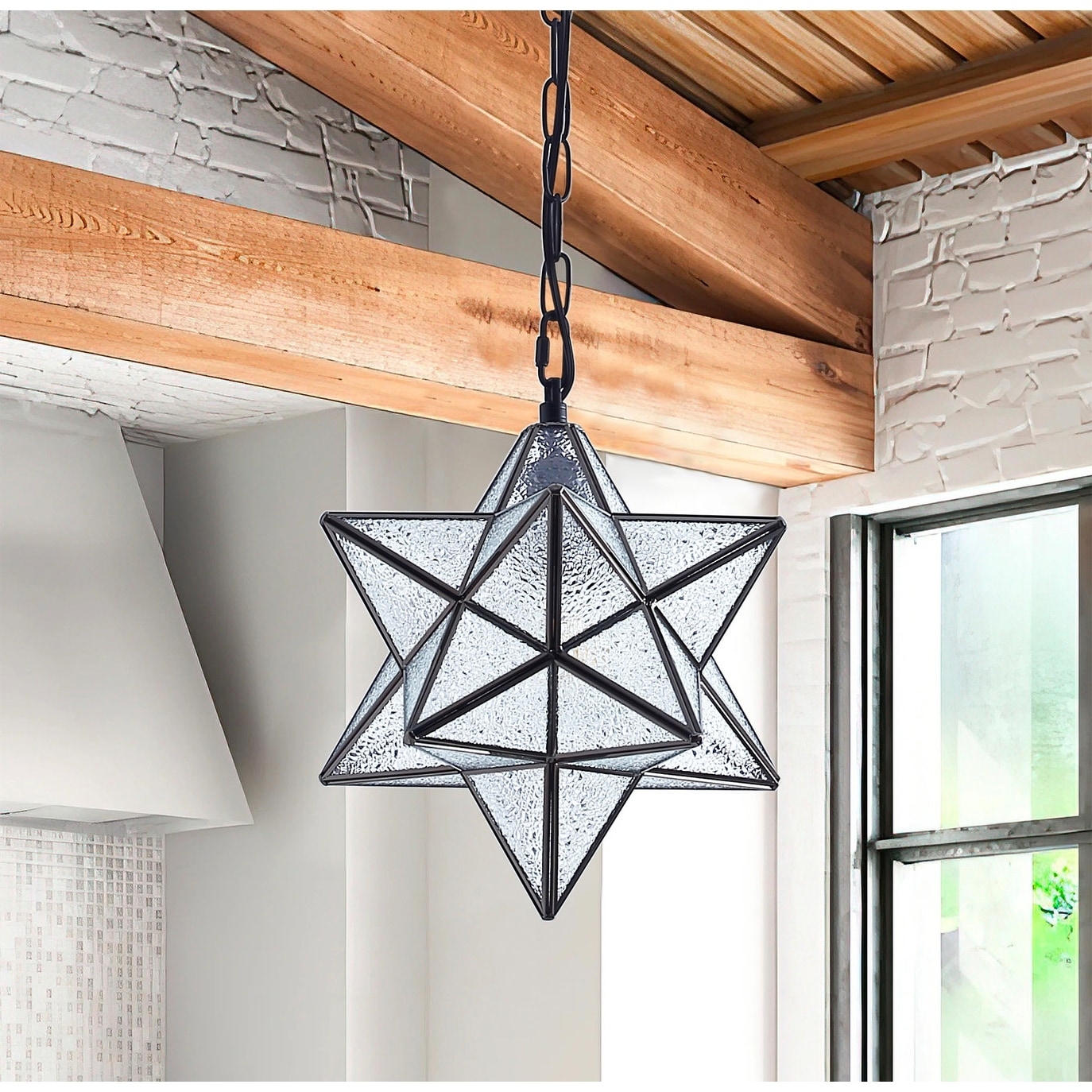 Pendant Light Seeded Glass Industrial Star Lamp Light