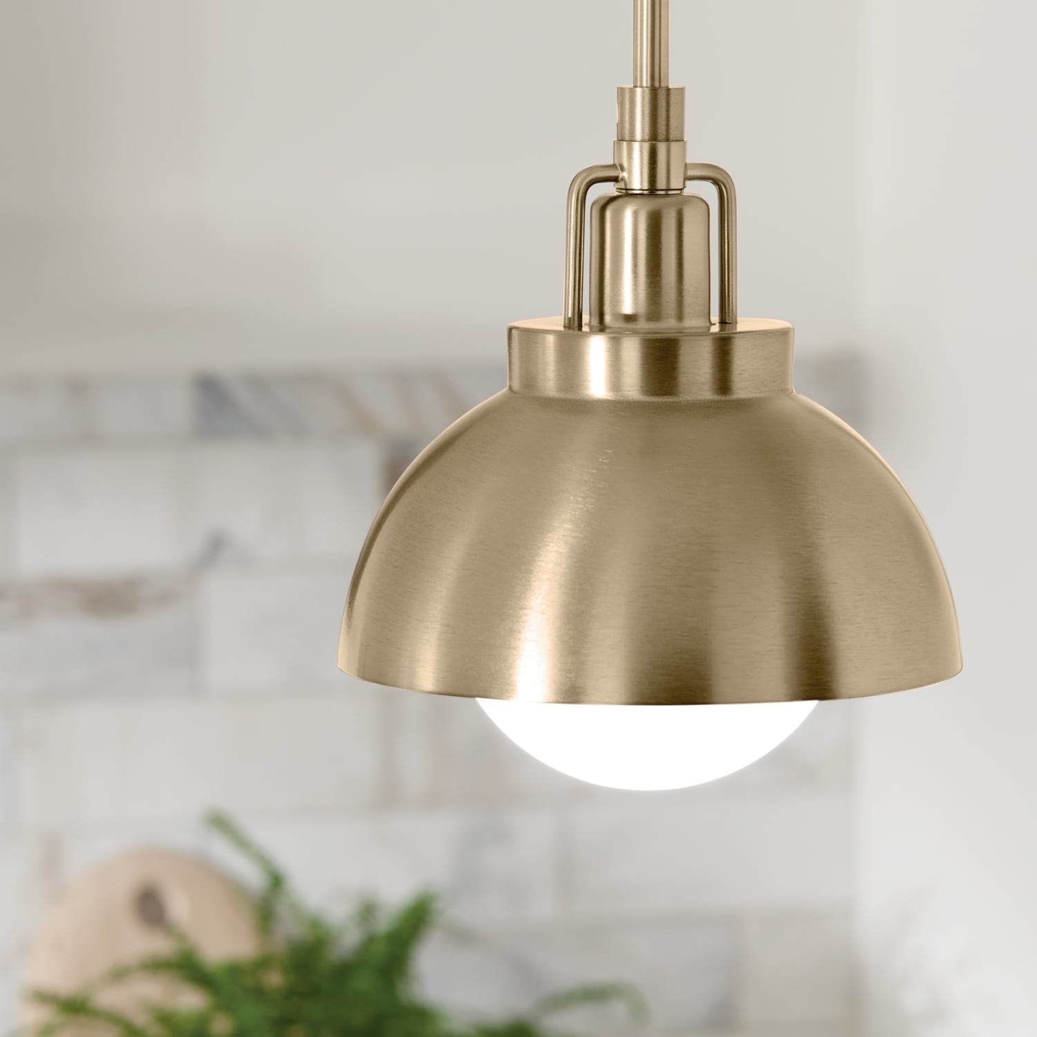 Pendant Light with Tiered Neck and Frosted Globe Bulb