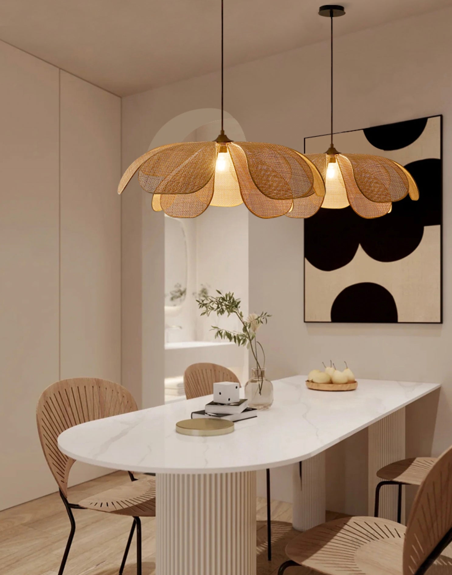 Pendant Light Woven Mesh Sculptural Woven Lighting