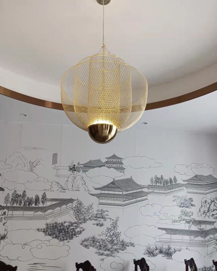 Pendant Light Woven Mesh Texture Upward Diffusion