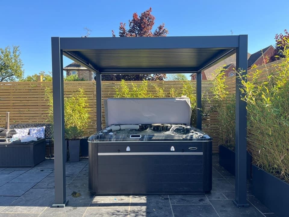 Pergola Charcoal Finish with Integrated Lighting Spa Retreat