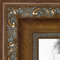 Picture Frame Sage Grey Recess Antique Gold Filigree Frame