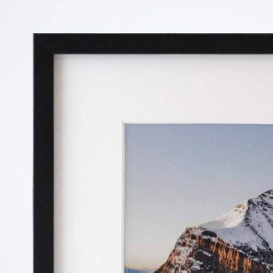 Picture Frame Satin Black Finish Modern Matted Wall Art Metal