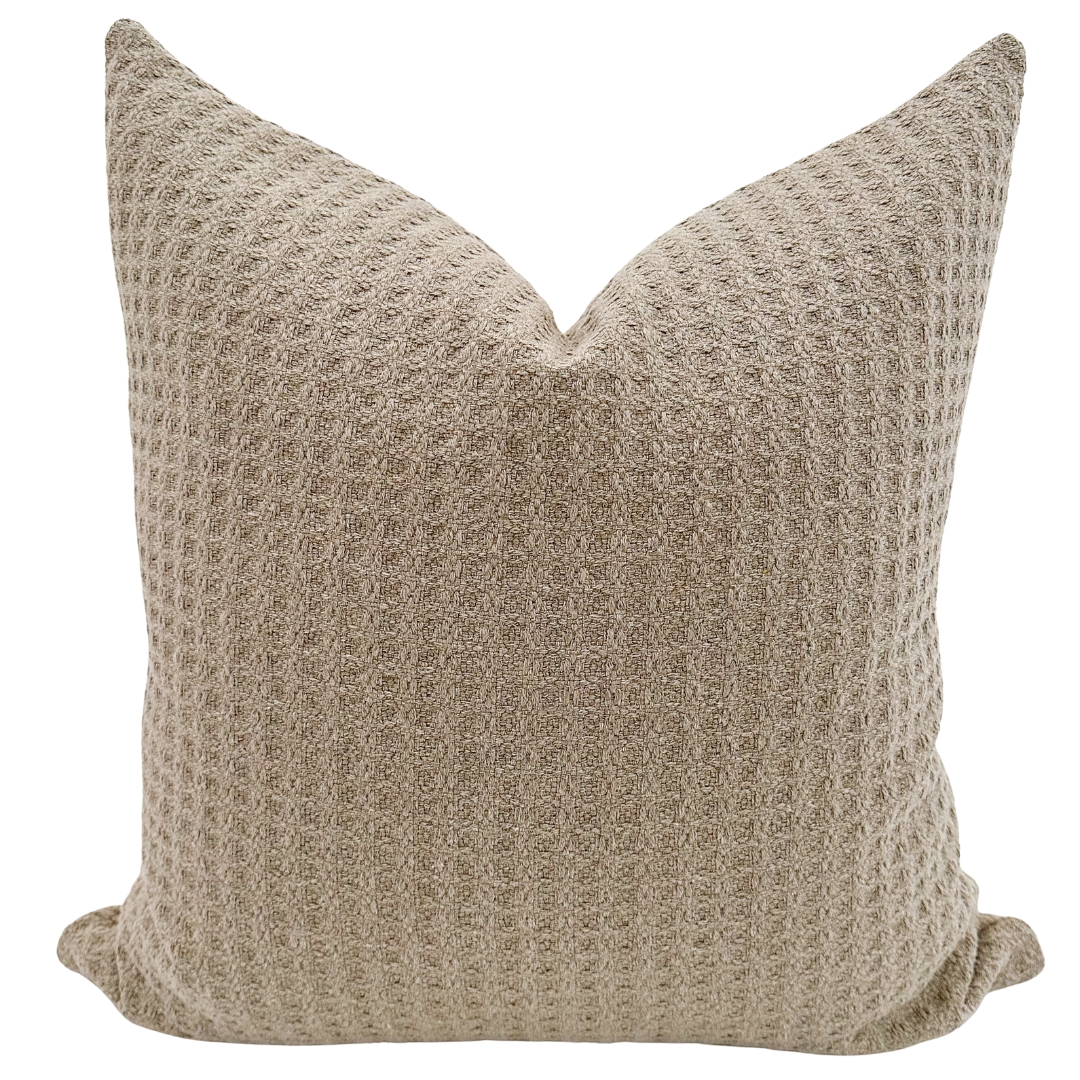 Pillow Cover: Grayish Warm Neutral Waffle Weave Texture