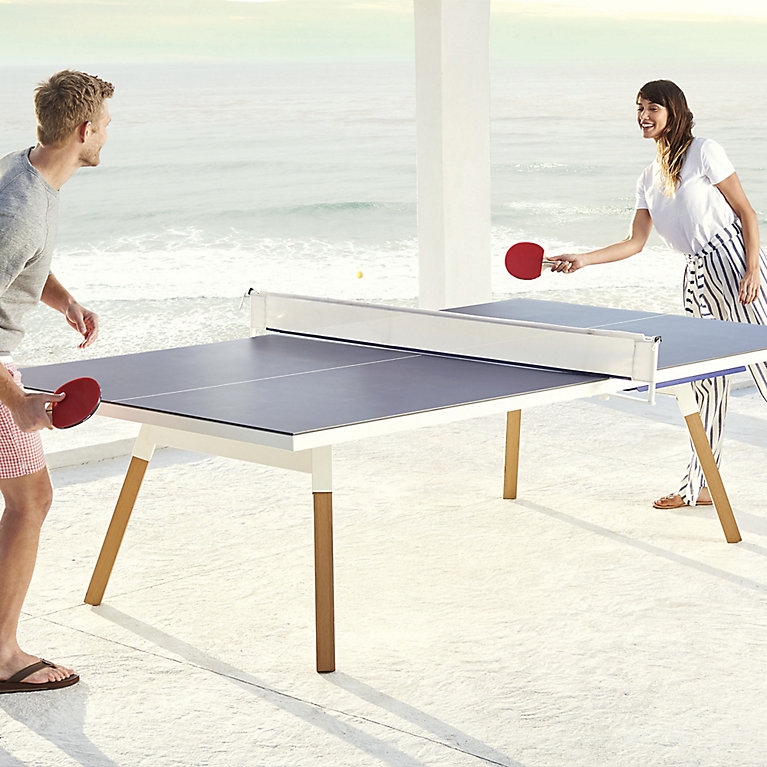 Ping Pong Table Splayed Frame Coastal Table Tennis Design