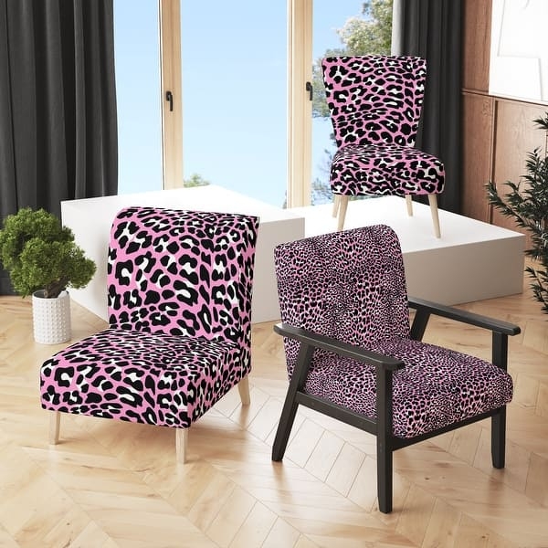 Pink Leopard Accent Chair for Vibrant Pink Leopard Upholstery