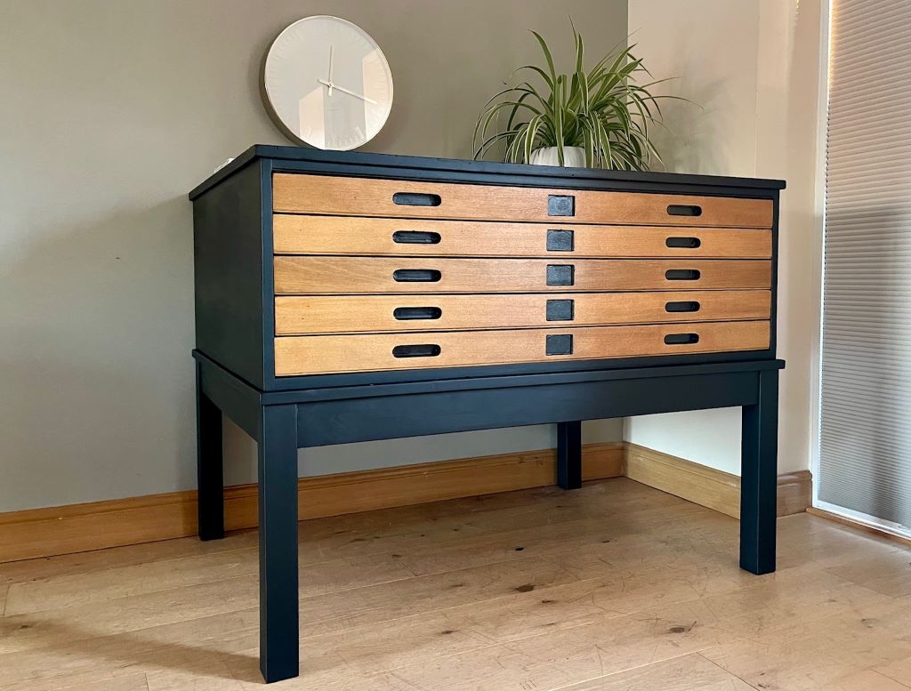 Plan Chest Shallow Drawers Matte Black Architect Drawers