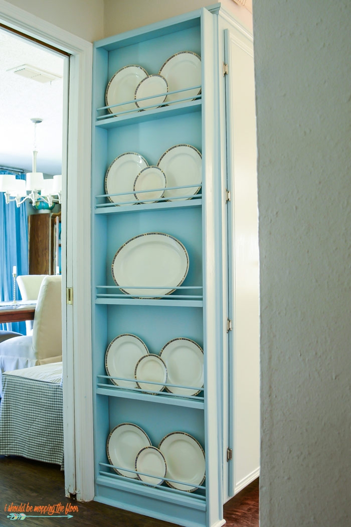 Plate Rack: Powder Blue Vertical Orientation Shelf
