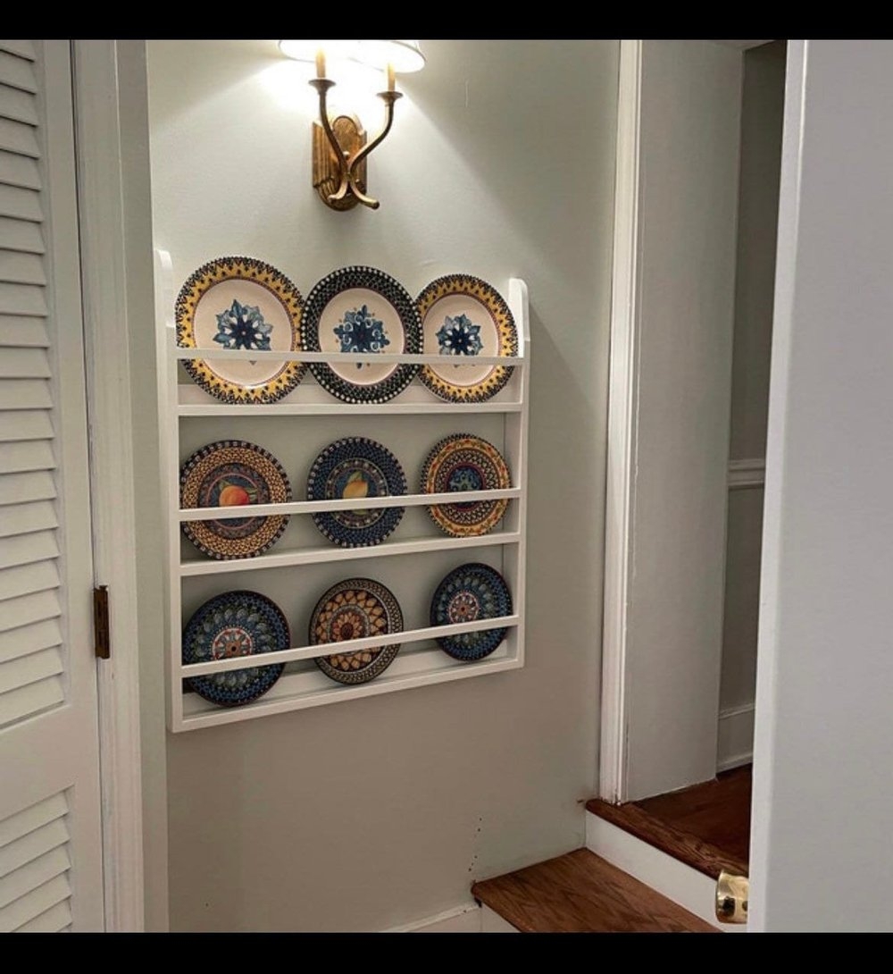 Plate Rack: Wall Mounted Farmhouse Three Tier Storage