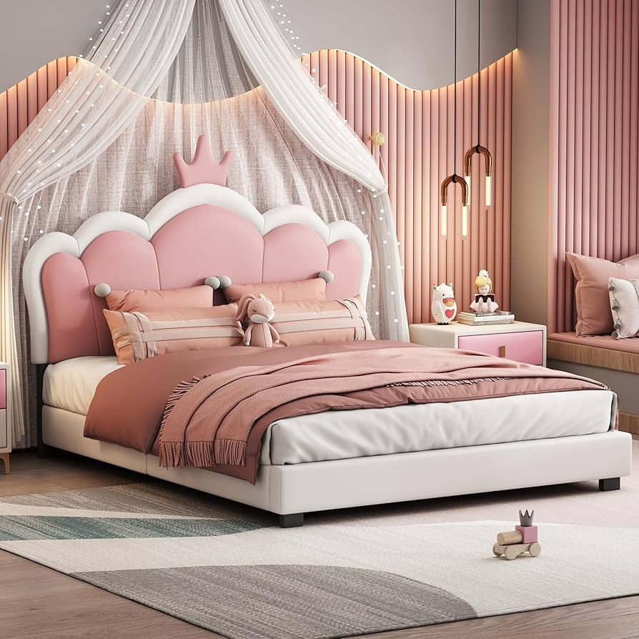 Platform Bed with Crown Headboard and Crown Headboard Platform Bed Style