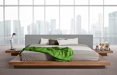 Platform Bed with Extra Wide Platform and Integrated Nightstands