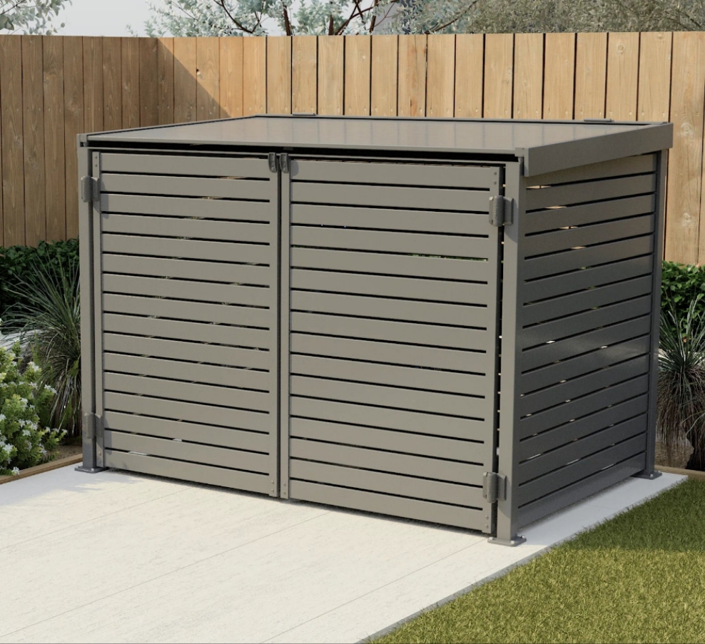 Pool Pump Cover: Top Access Lid and Slate Slatted Panels