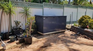 Pool Pump Enclosure: Charcoal Metal Box Timber Foundation