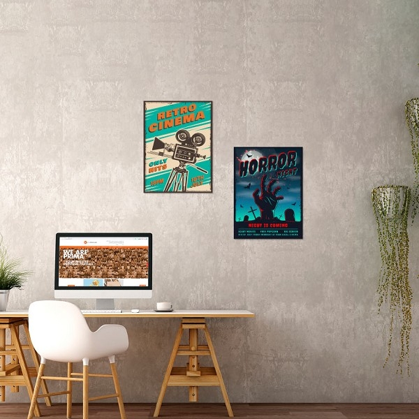 Poster Retro Cinema Theme Vintage Movie Art for Home Office