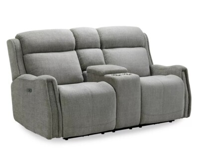 Power Loveseat: Heathered Fabric Center Console Seating