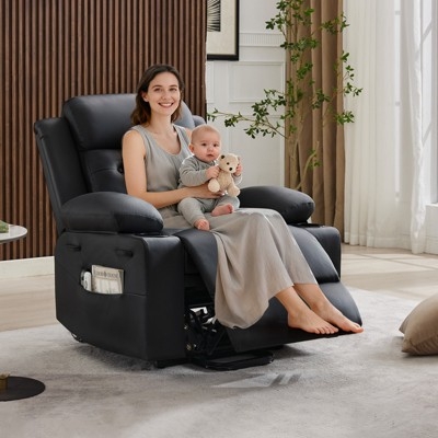 Power Recliner: Black Electric Recline Home Theater Lounge