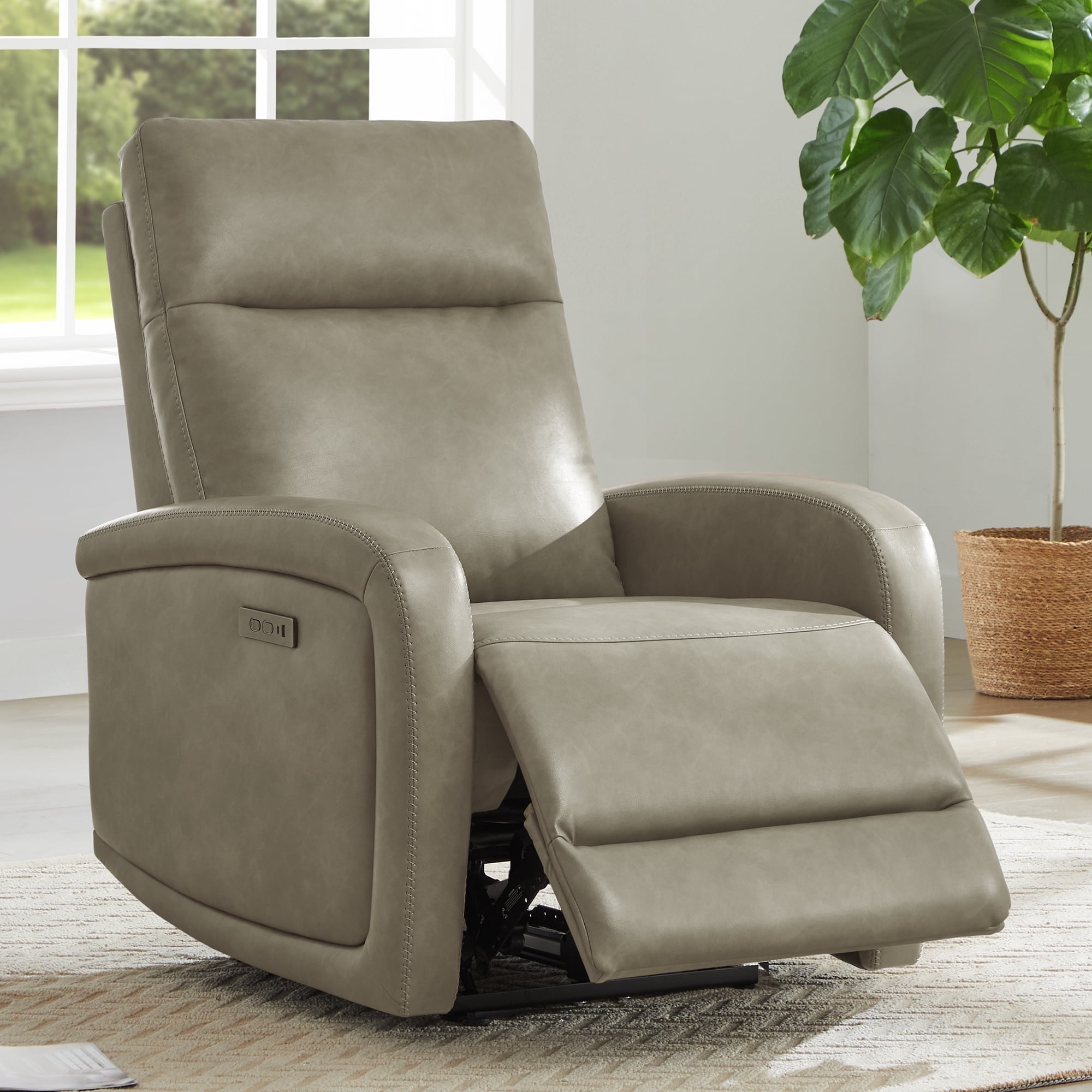 Power Recliner Grey USB Charging Adjustable Headrest