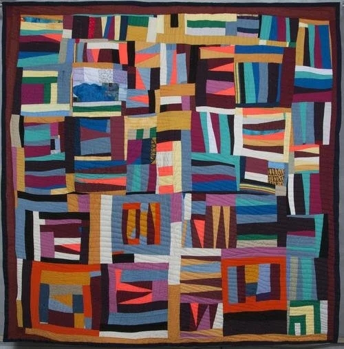 Quilt: Improvisational Patchwork and Hand Quilted Texture