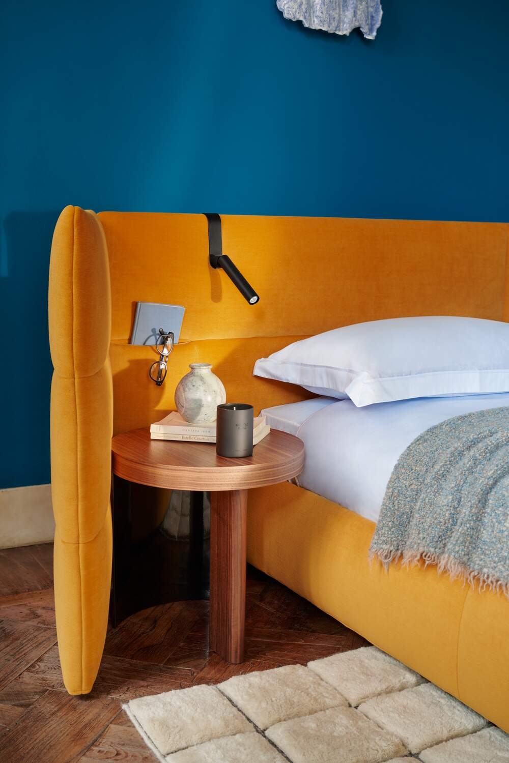 Reading Light Headboard Mounted Matte Black Bedside Lamp