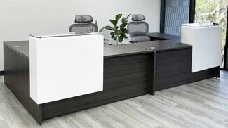 Reception Desk: 11' U-Shaped High Contrast Dual Counter Desk