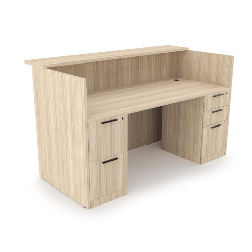 Reception Desk Including Dual Pedestal Storage in Oak