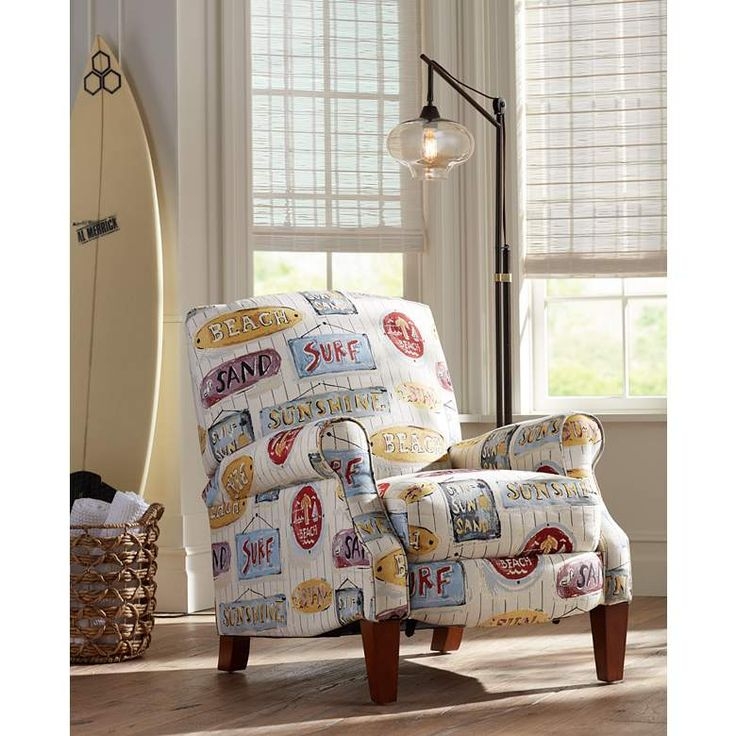 Recliner Chair Coastal Typography Surf Style Recliner