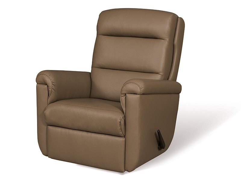 Recliner Warm Taupe Rolled Arms Compact Frame Chair