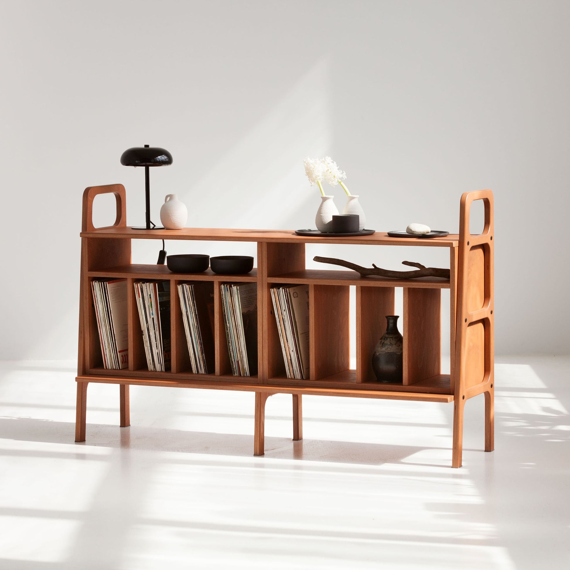 Record Cabinet Cut Out Handles and Vertical Record Divider