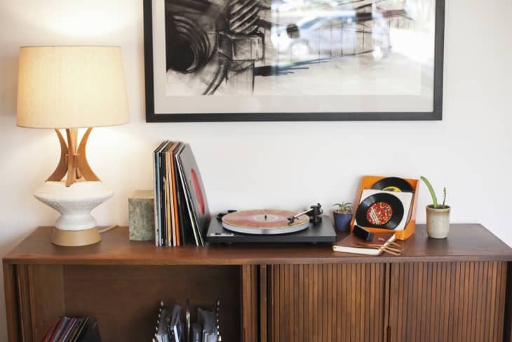Record Storage Cabinet Tambour Doors Slatted Front Unit
