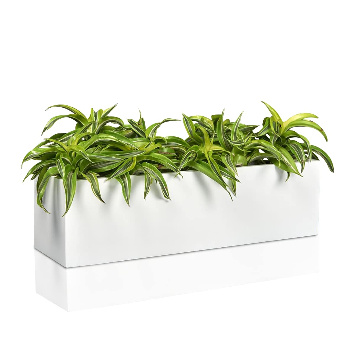 Rectangle Planter Glossy White Finish 32 Inch Window Box