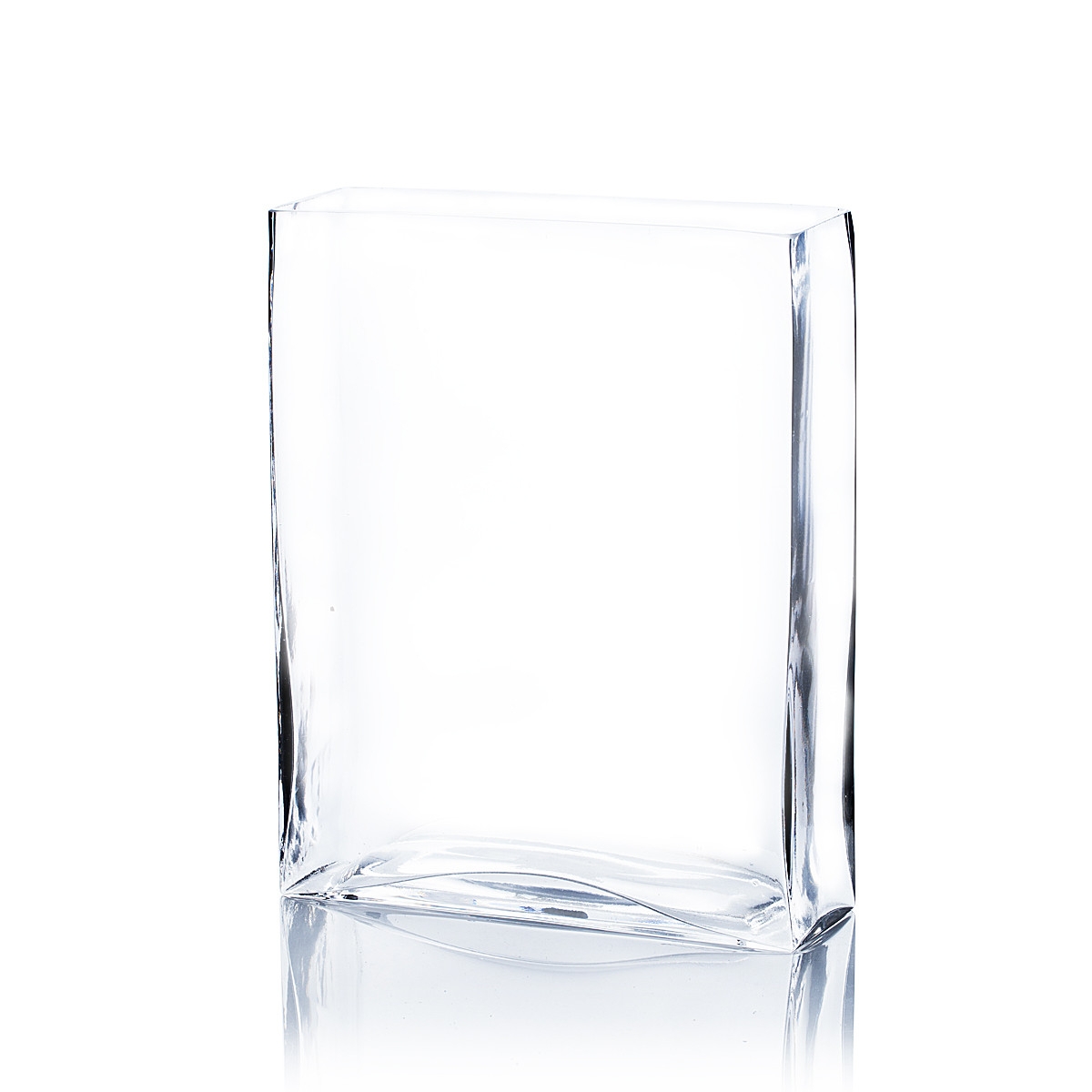 Rectangle Vase: Slim Profile Narrow Profile Glass Vase