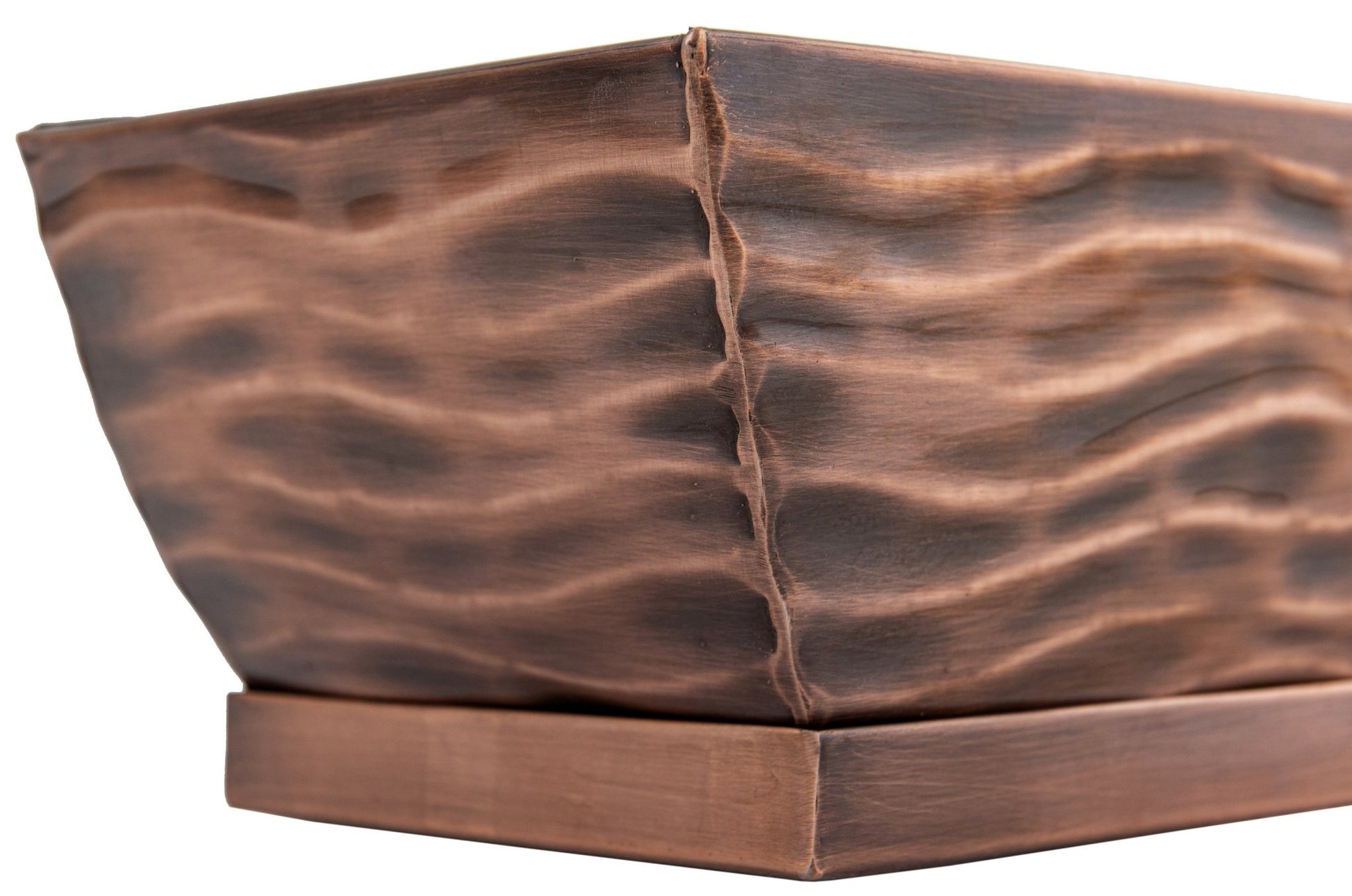 Rectangular Planter Antique Copper Wavy Texture Bronze Box