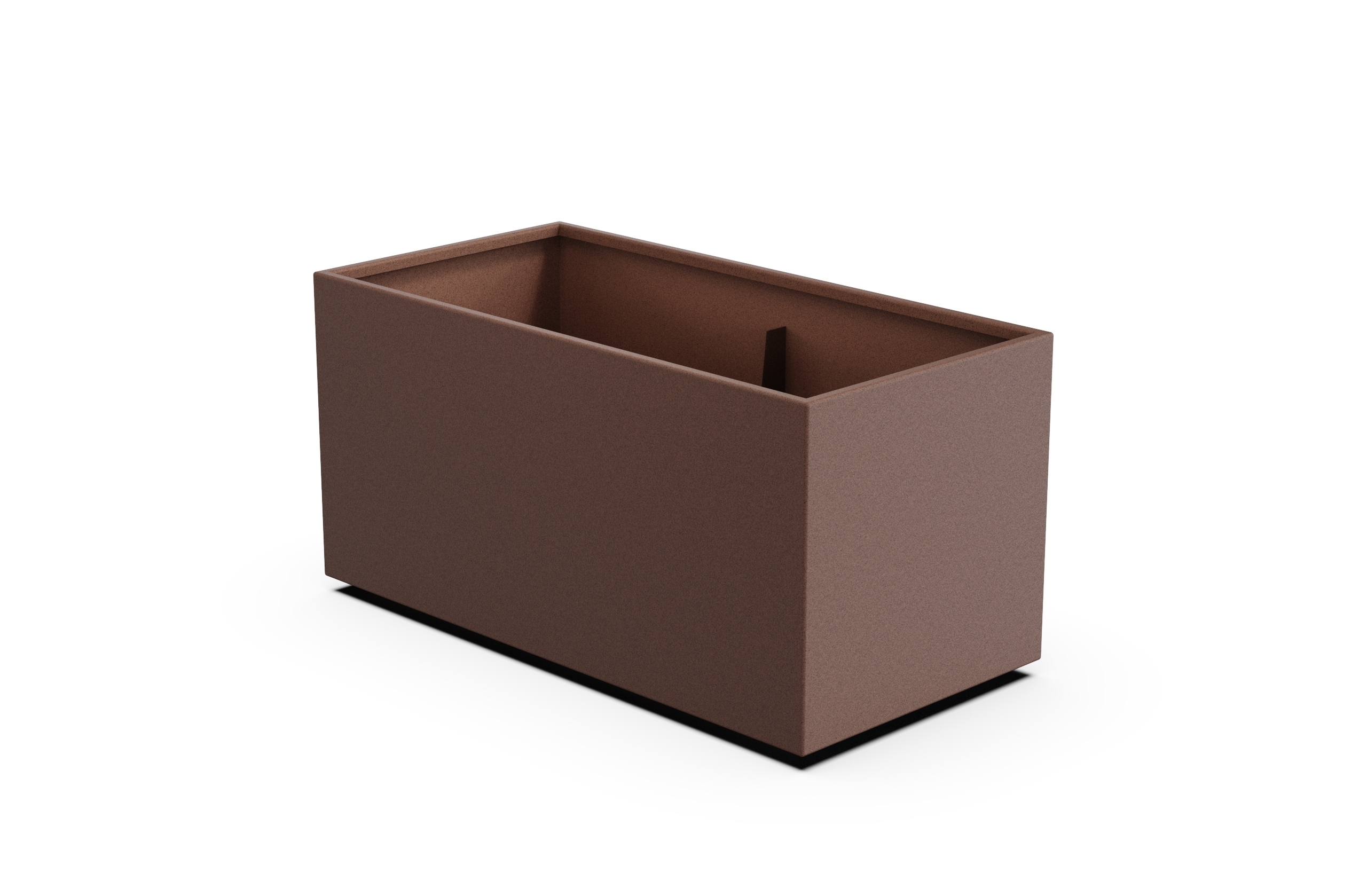 Rectangular Planter Rust Brown Finish Slim Metal Garden Box