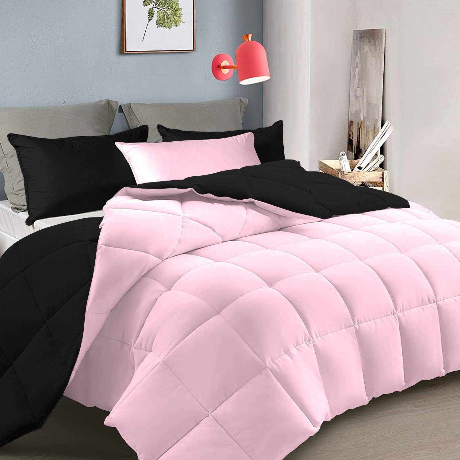 Black And Pink Comforter Set