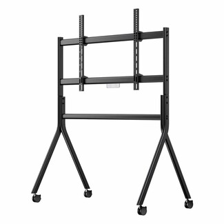 Rolling TV Cart Matte Black Y-Type Industrial Stand
