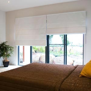 Roman Blinds with Crisp White Fabric and White Roman Blinds Bedroom
