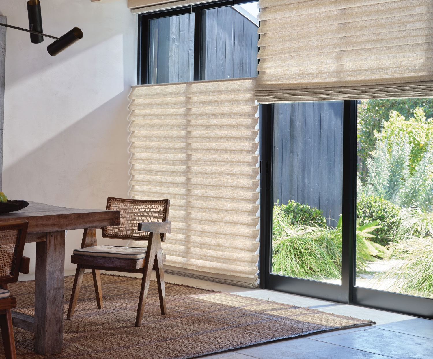 Roman Shades with Pleated Fabric and Top Down Bottom Up Roman Shades