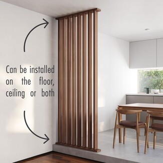 Room Divider: Modular Base Vertical Slats for Modern Zoned Areas