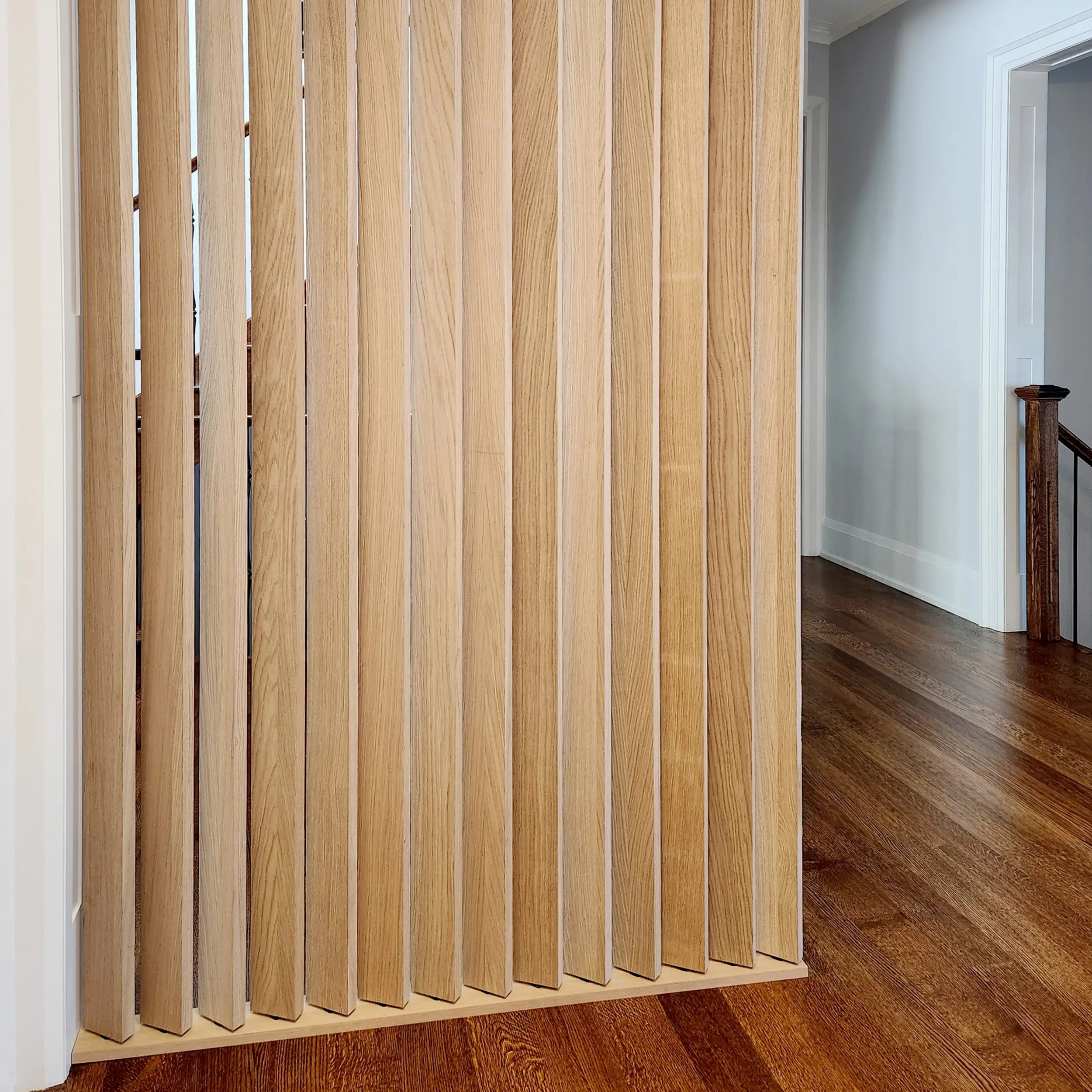 Room Divider: Rotatable Wood Slats for Adjustable Privacy Screen