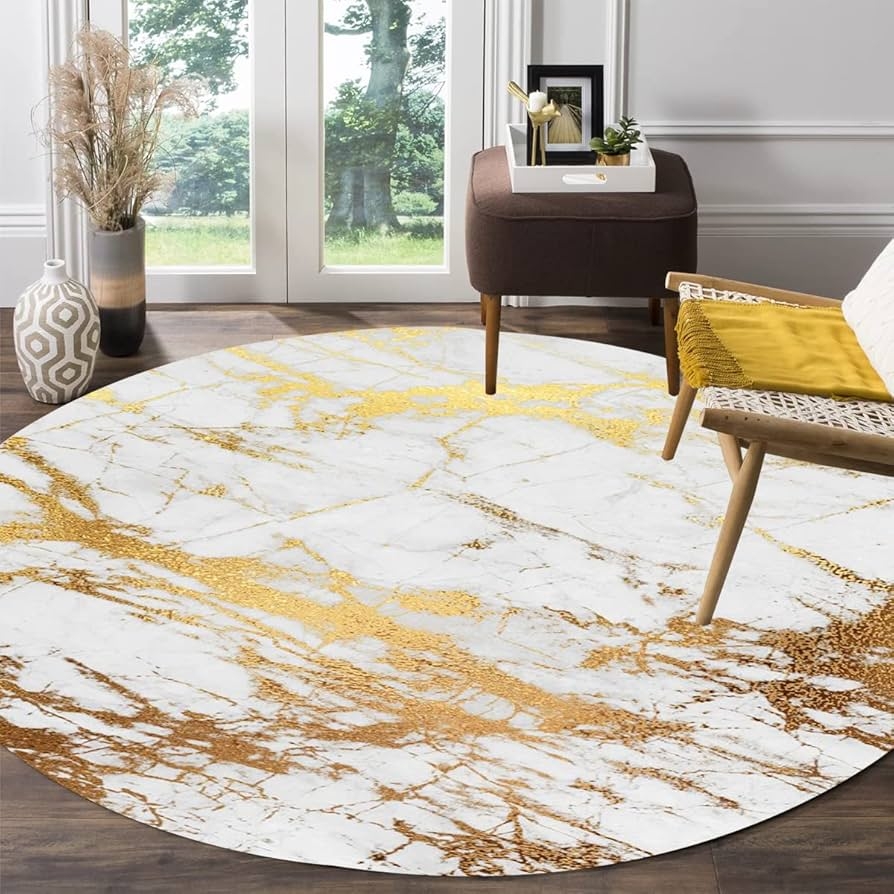 Round Area Rug Circular Shape Marble Round Rug