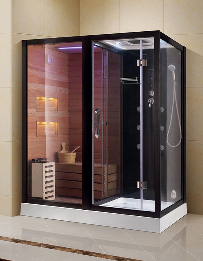 Sauna Shower Combo Integrated Heater Compact Wellness Cabin