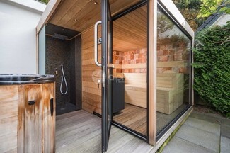 Sauna Shower Combo Salt Wall Integration Modern Salt Wall Sauna